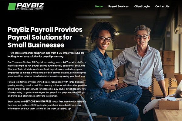 www.paybizpayrollsolutions.com website homepage screenshot